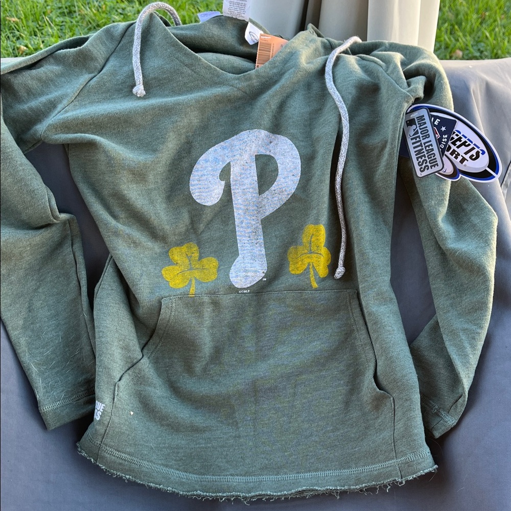 Green Hoodie with Shamrock Design